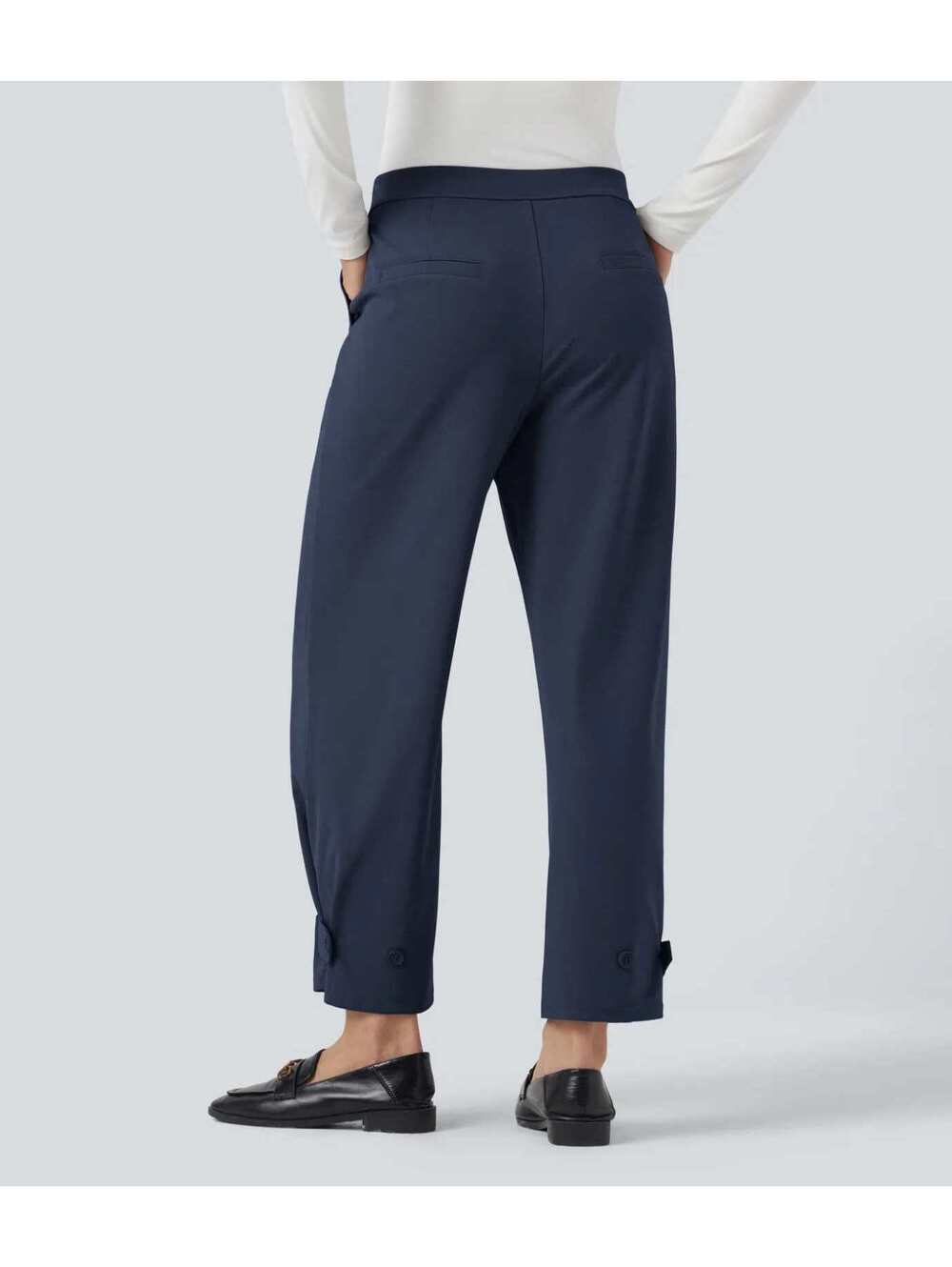 Halara Flex DayStretch Mid Rise Adjustable Pant Width Work Tapered Pants Size S - Picture 2 of 9